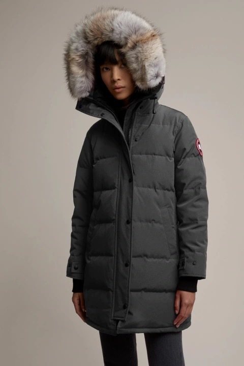 Canada Goose Long Quilted Fur-Trim Hood Puffer Jacket