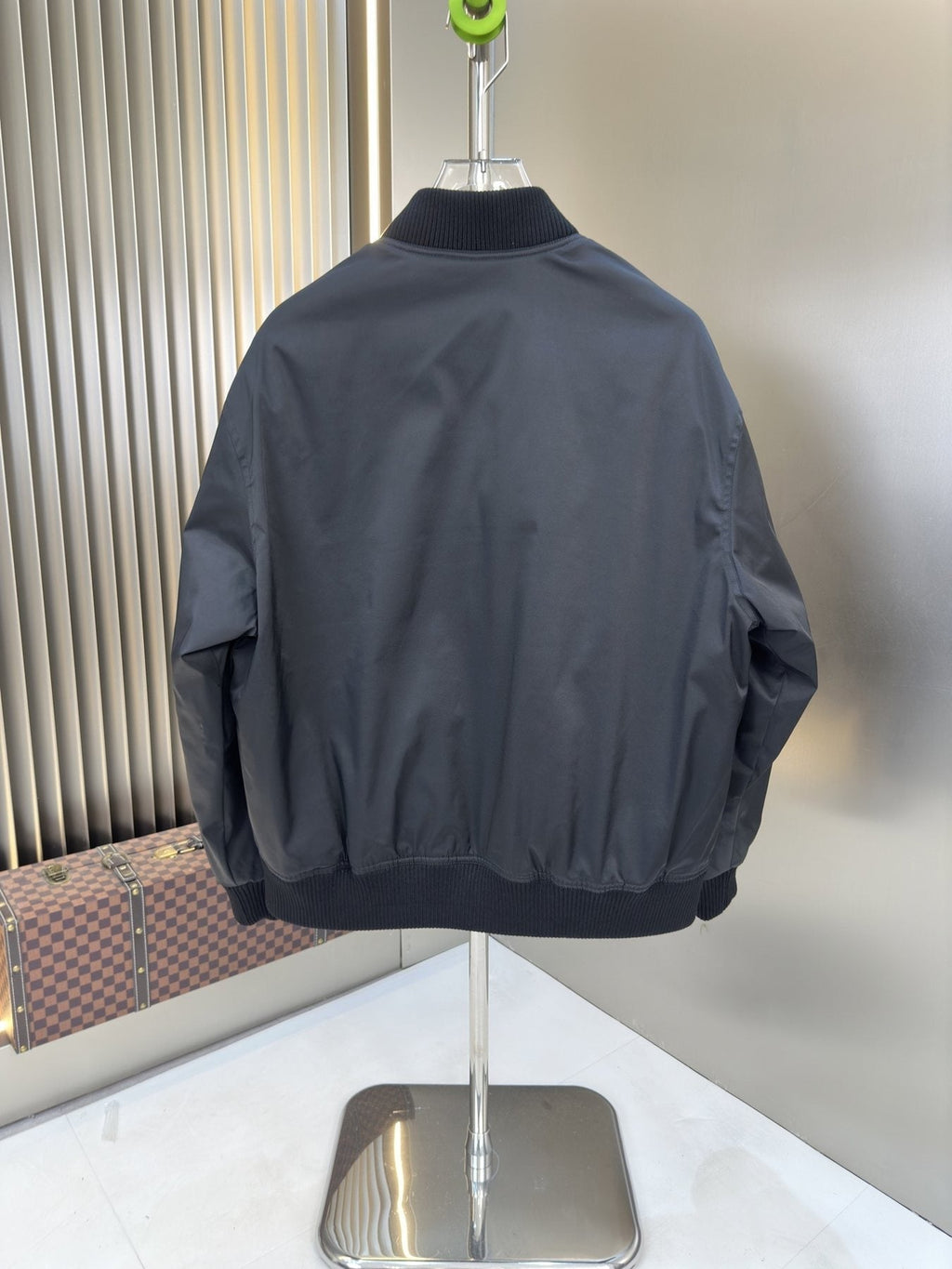 Prada Black Zip-Front Bomber Jacket