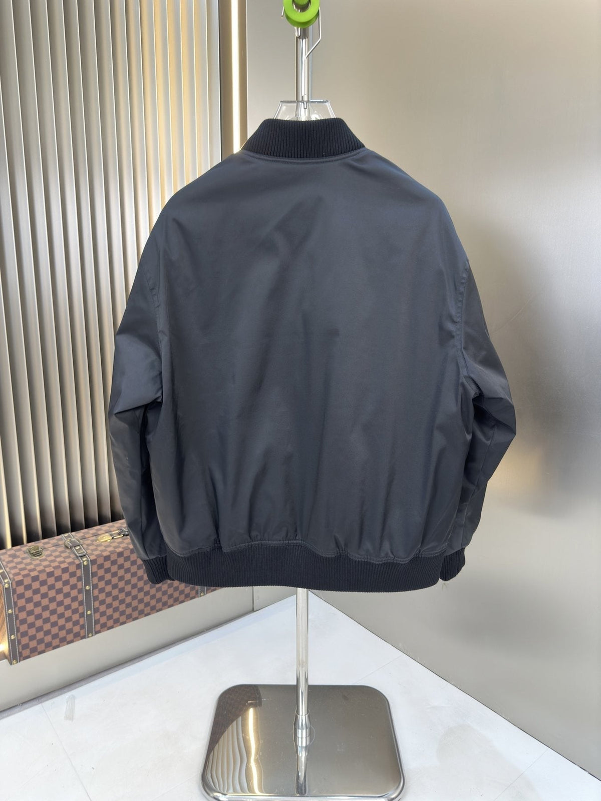 Prada Black Zip-Front Bomber Jacket