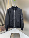 Prada Black Zip-Front Bomber Jacket