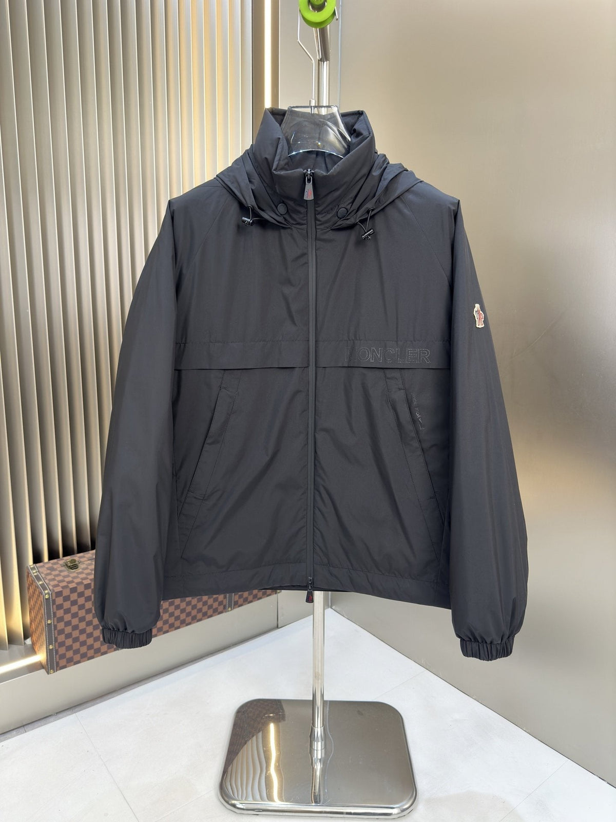 Moncler Black Hooded Puffer Coat