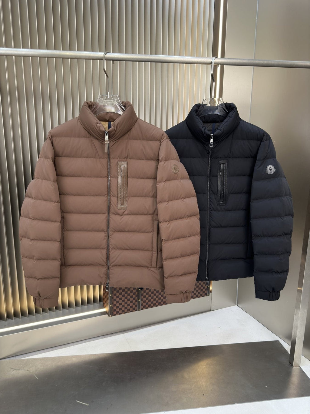 Moncler Quilted Puffer Coat with Sleeve Badge