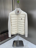 Moncler Quilted Knit-Sleeve Zip Jacket