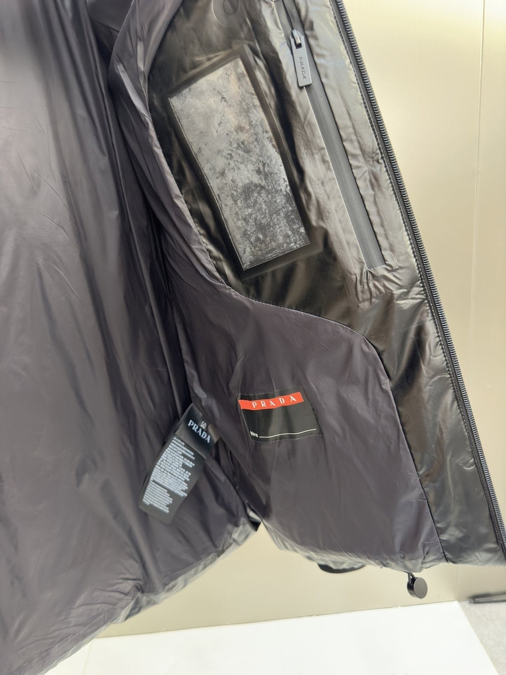 Prada Black Hooded Quilted Puffer Jacket