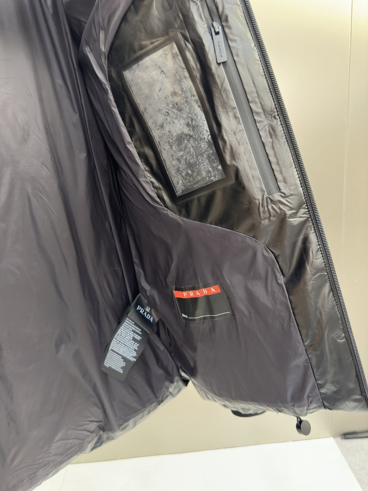 Prada Black Hooded Quilted Puffer Jacket