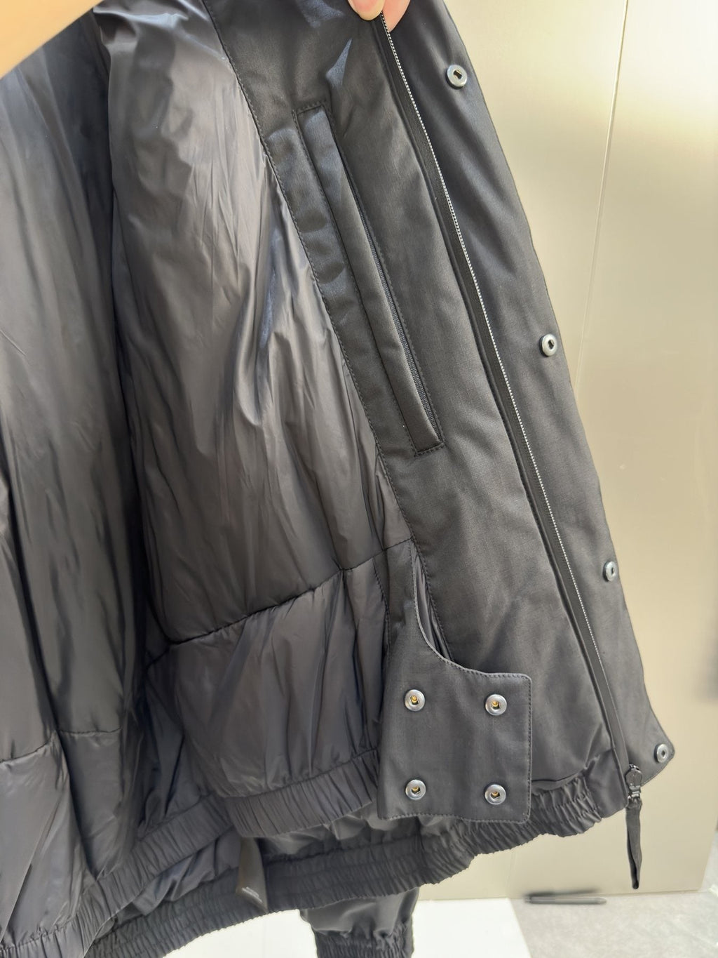 Balenciaga Black Hooded Insulated Zip-Front Coat