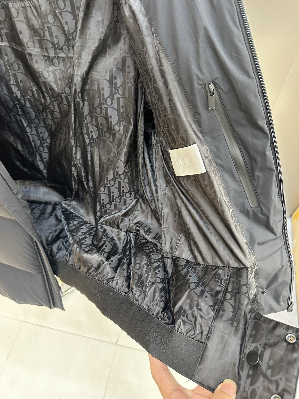 Dior Black Hooded Quilted Puffer Jacket