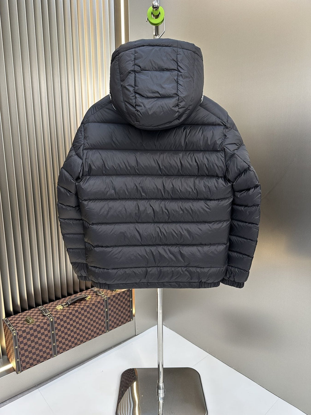 Moncler Black Hooded Quilted Puffer Coat