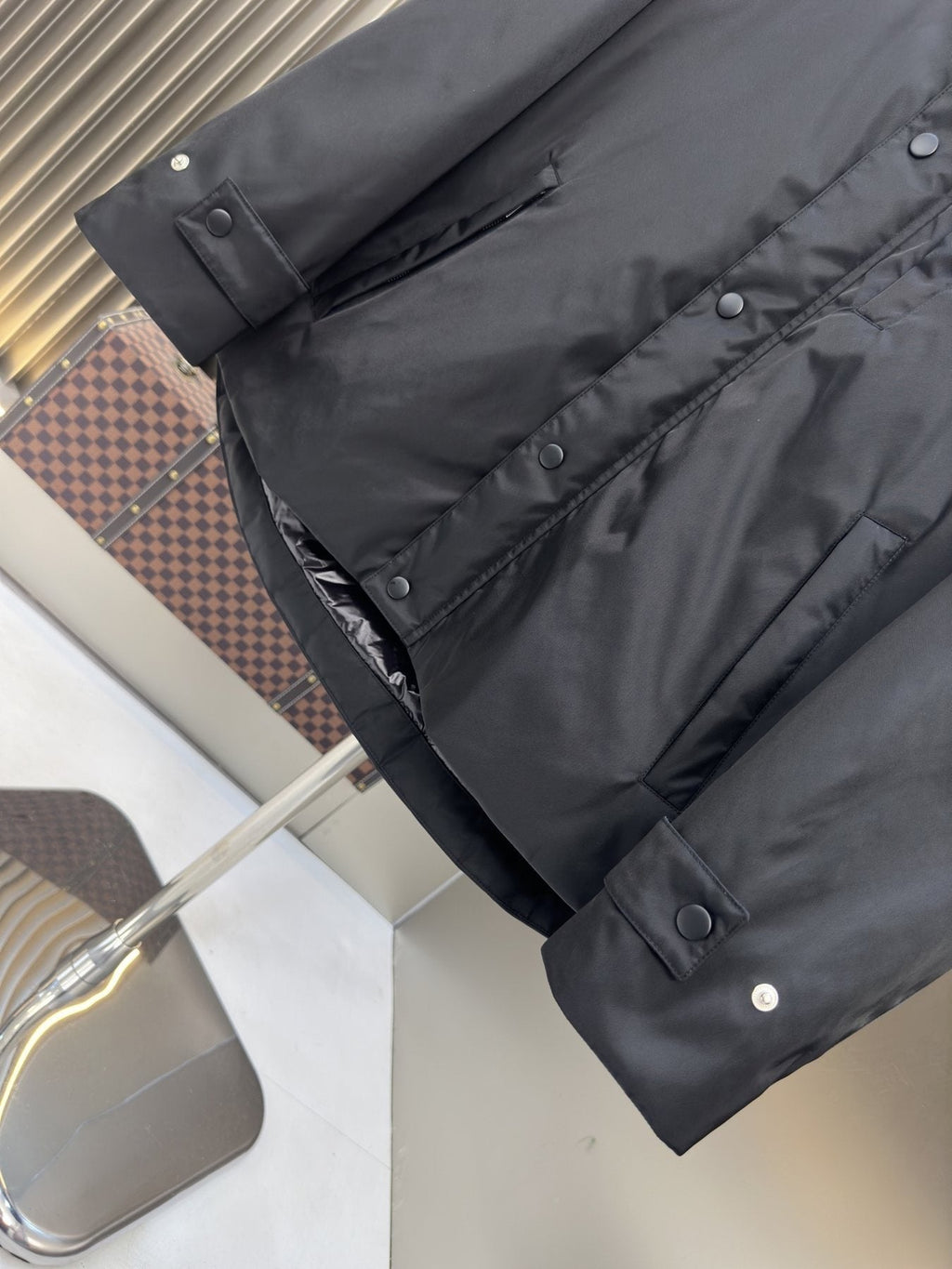 Prada Black Hooded Utility Jacket