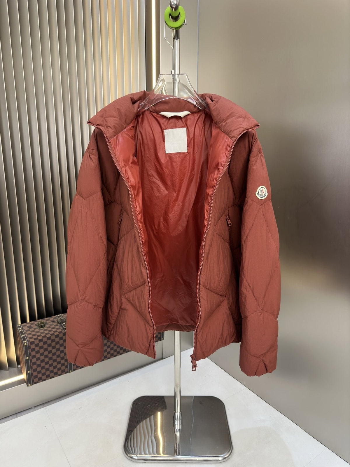 Moncler Chevron-Quilted Puffer Coat