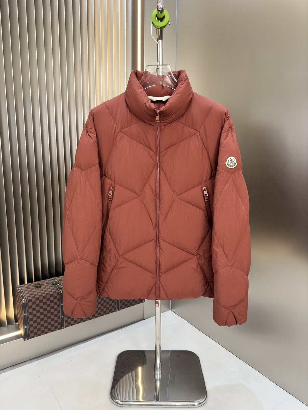 Moncler Chevron-Quilted Puffer Coat