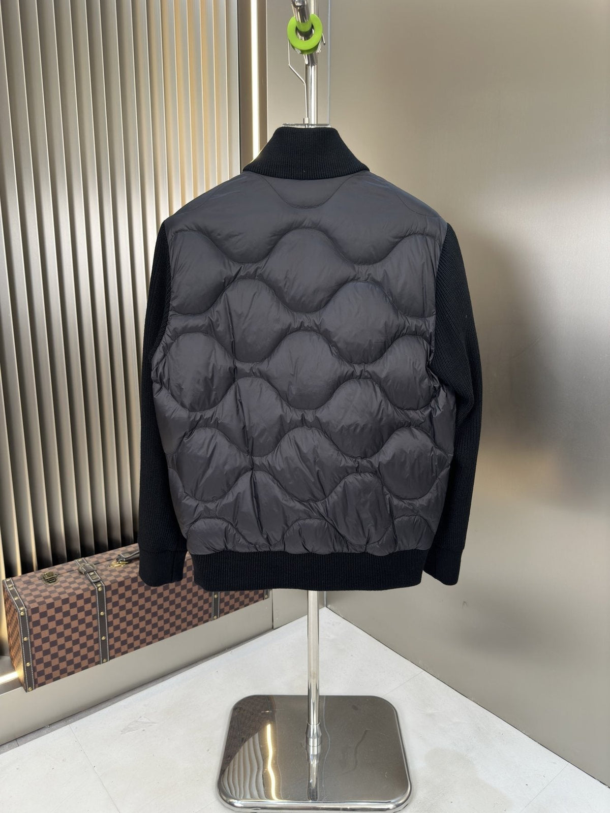 Moncler Stand-Collar Quilted-Back Zip Coat
