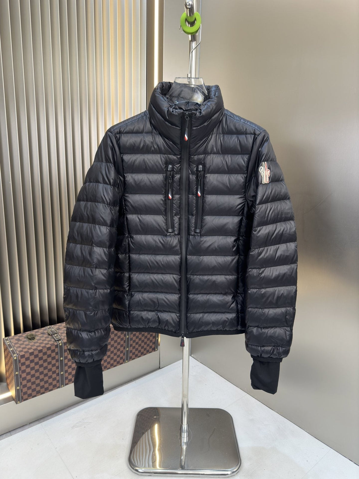 Moncler Black Quilted Zip-Front Puffer Coat