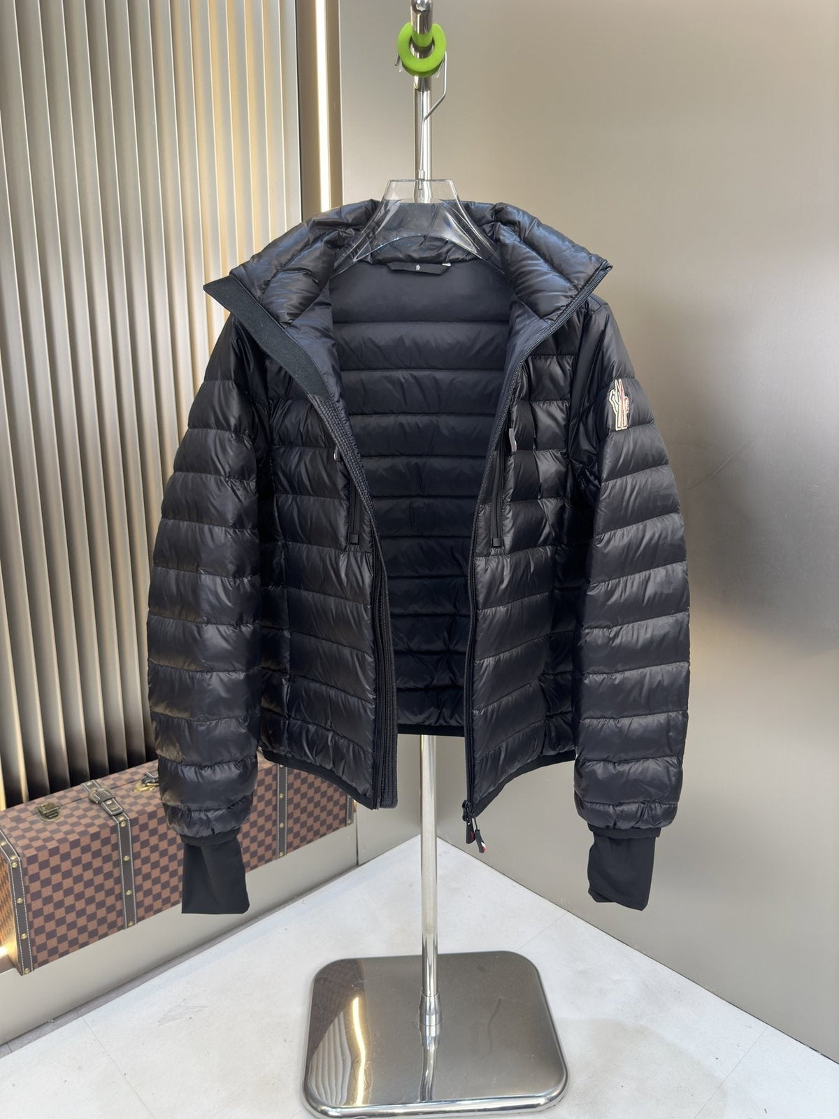 Moncler Black Quilted Zip-Front Puffer Coat
