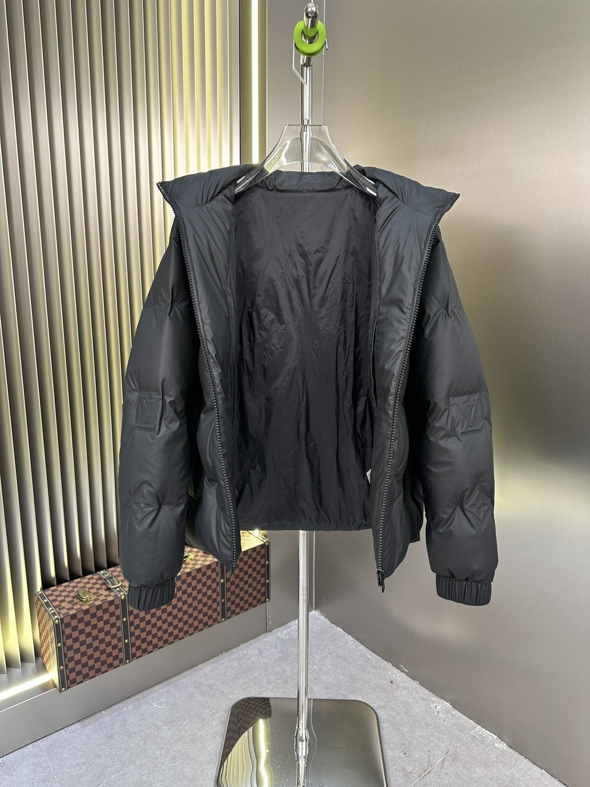 LV Tonal Monogram Quilted Puffer Coat