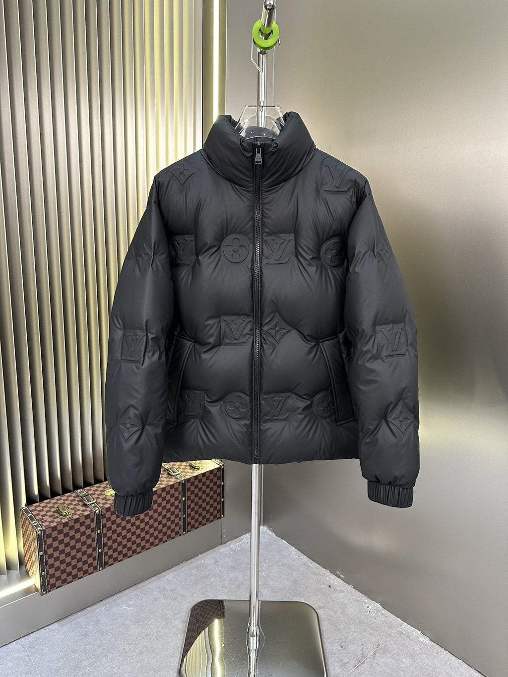 LV Tonal Monogram Quilted Puffer Coat