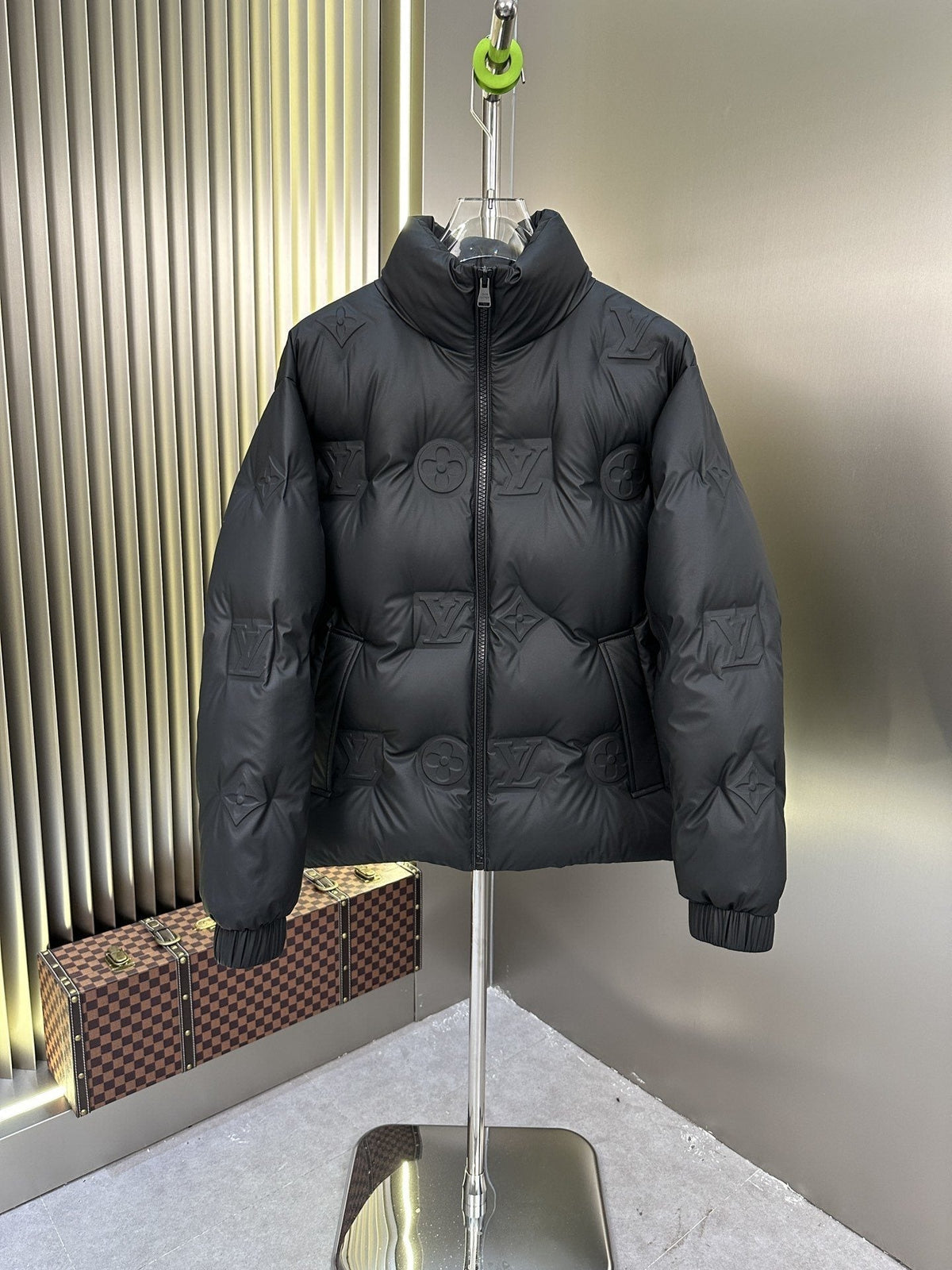 LV Tonal Monogram Quilted Puffer Coat