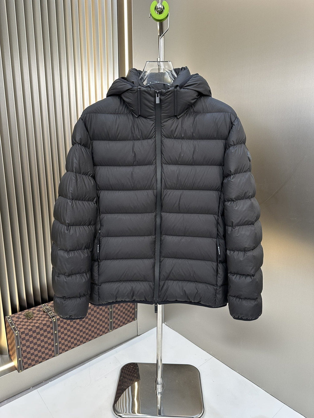 Moncler Black Hooded Quilted Puffer Coat