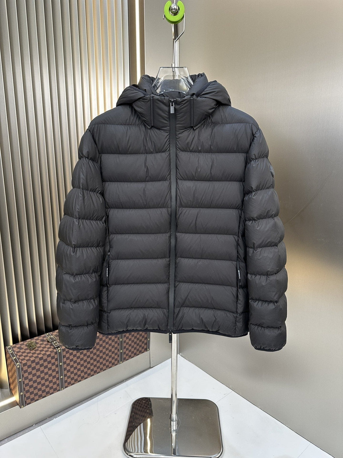 Moncler Black Hooded Quilted Puffer Coat