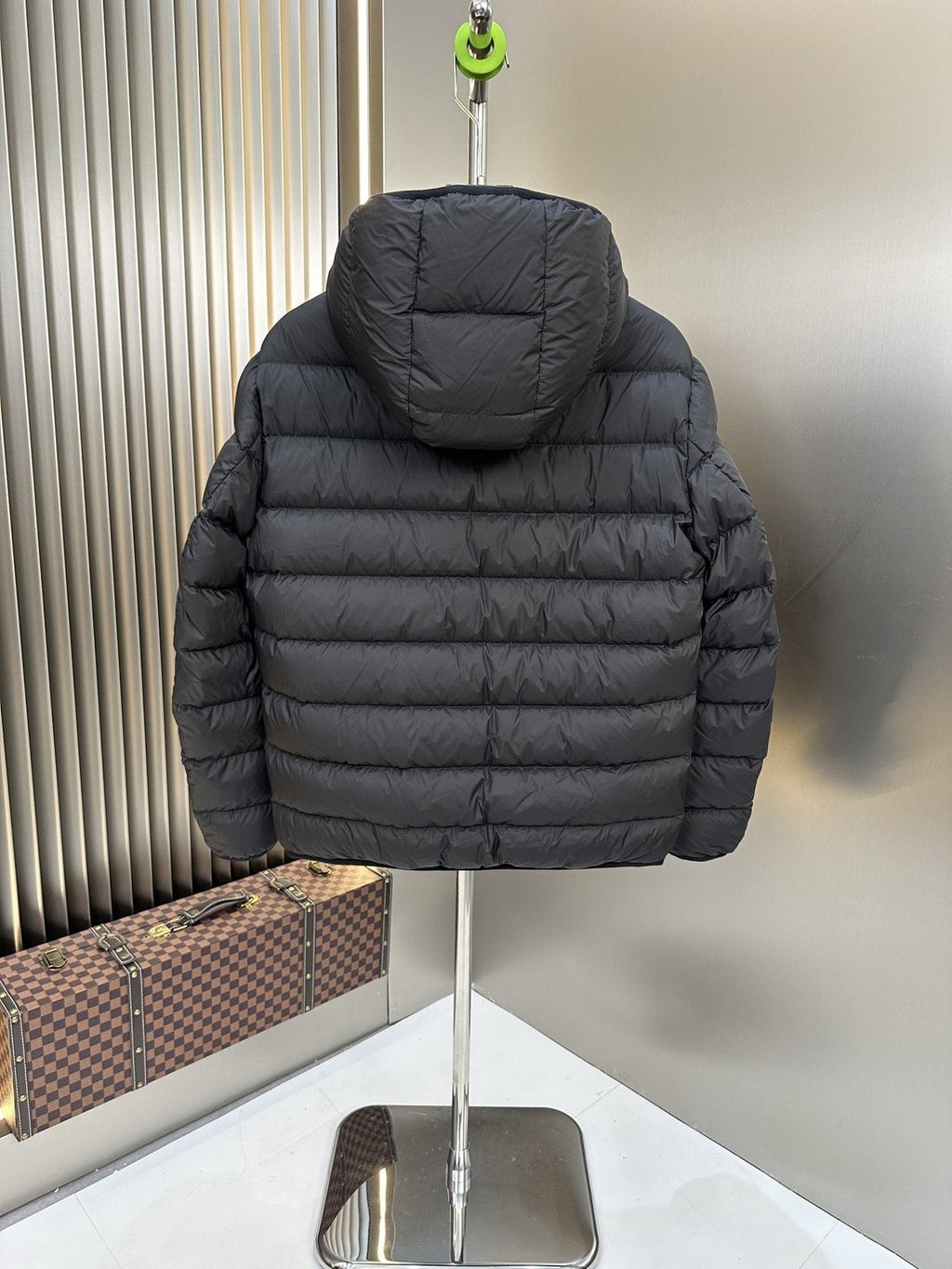 Moncler Black Hooded Quilted Puffer Coat