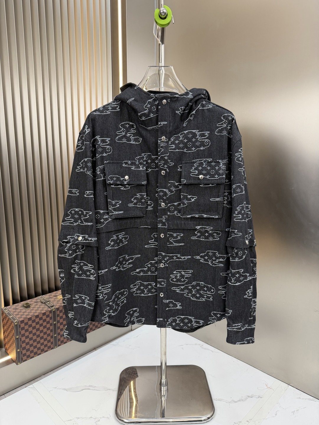 LV Hooded Outline Print Jacket
