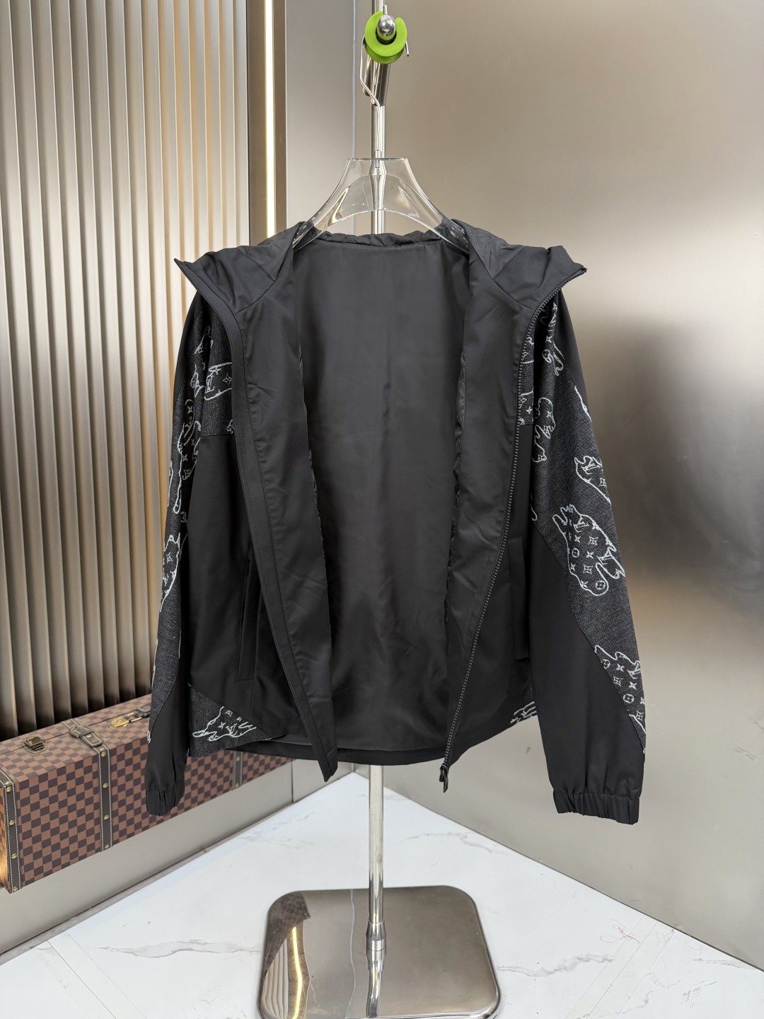 LV Hooded Graphic Panel Jacket