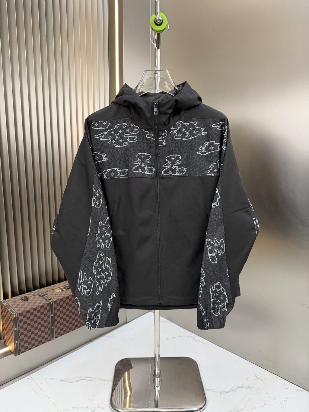 LV Hooded Graphic Panel Jacket