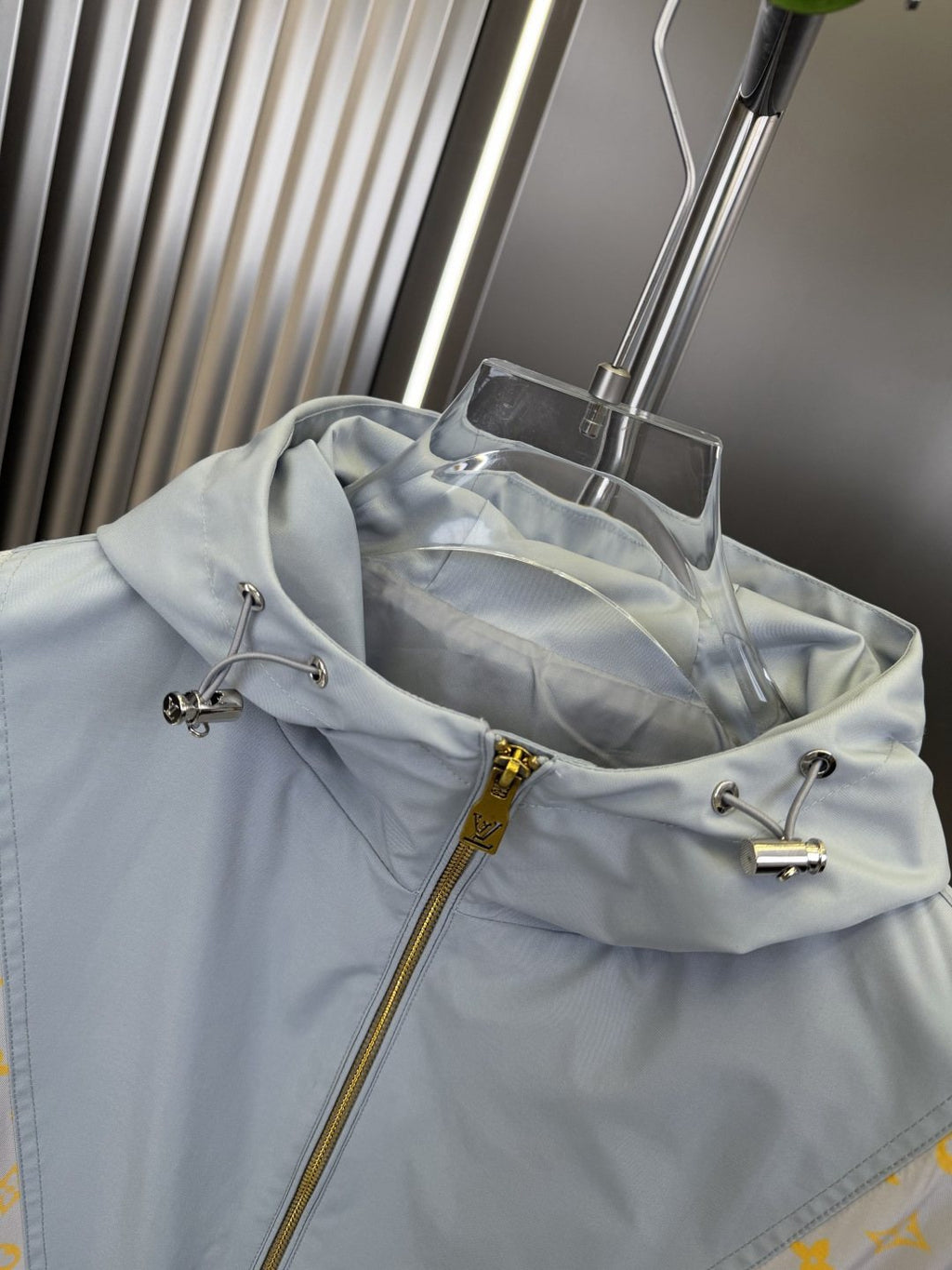 LV Light Blue Color-Block Hooded Windbreaker