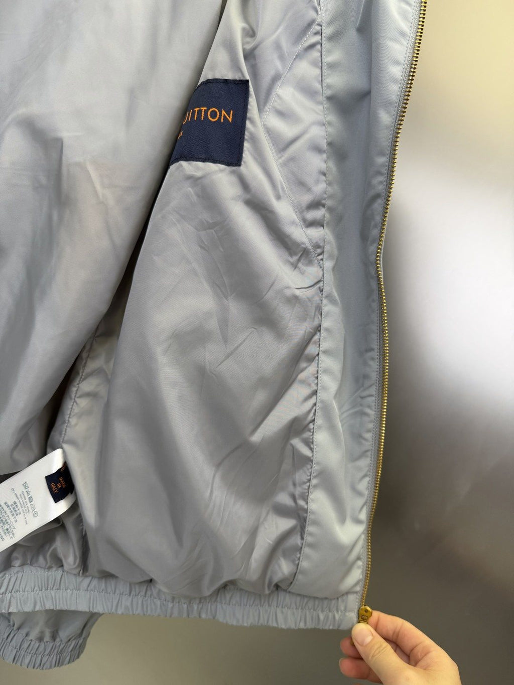LV Light Blue Color-Block Hooded Windbreaker