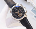 PATEK PHILIPPE Silver Black Dial Strap Watch