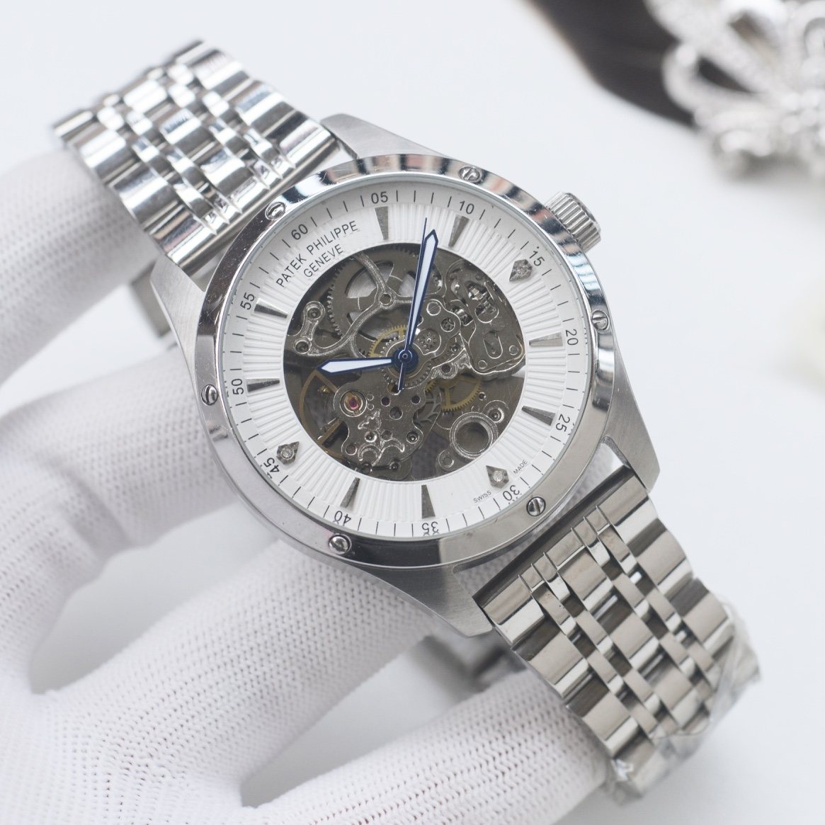 PATEK PHILIPPE Silver White Bracelet Watch