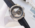 Cartier Silver Black Strap Watch