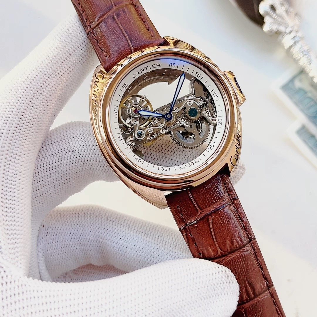 Cartier Rose Gold-Tone Skeleton Watch