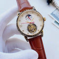 Patek Philippe Brown Leather Open-Heart Watch