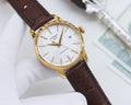 Tissot Gold Brown White Dial Strap Watch