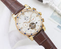OMEGA Brown Gold White Dial Strap Watch