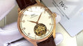 IWC White Dial Brown Strap Watch