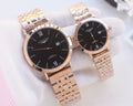 Longines Rose Gold Black Dial Couple Watch Set