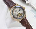 Patek Philippe Gold Brown Leather Strap Watch