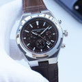 Vacheron Constantin Silver Brown Dial Strap Watch
