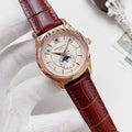 Patek Philippe Rose Gold-Tone Leather Strap Watch