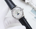 Longines Black Silver White Dial Strap Watch