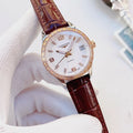 Longines Brown Strap Rose Gold-Tone Watch