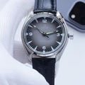OMEGA Black Leather Strap Watch