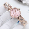 Omega Rose Gold Pink Dial Bracelet Watch