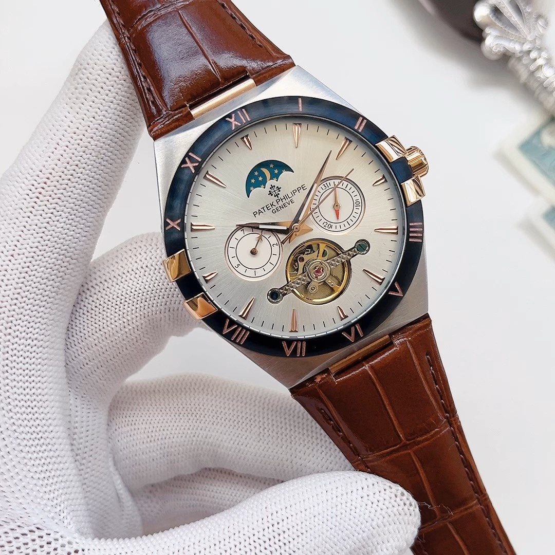Patek Philippe Brown Leather Strap Watch