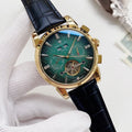 Patek Philippe Green Dial Black Strap Watch