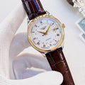 Patek Philippe White Dial Brown Strap Watch
