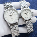 Tissot Silver White Dial Bracelet Couple Watch Set