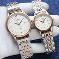 Tissot Rose Gold Silver White Dial Bracelet Couple Watch Set